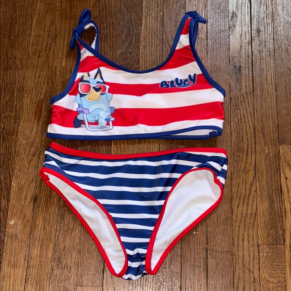 Bluey Kids Swim Set - Red and Blue Stripes